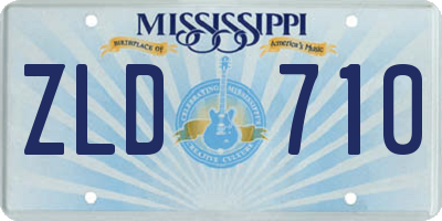 MS license plate ZLD710