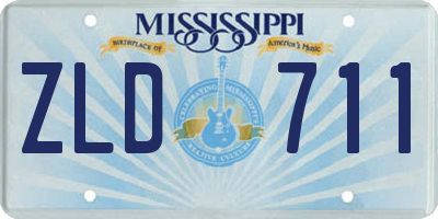 MS license plate ZLD711