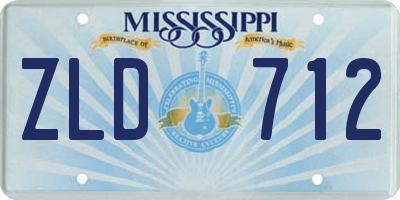 MS license plate ZLD712