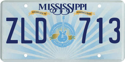 MS license plate ZLD713