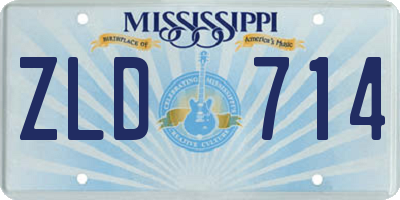 MS license plate ZLD714