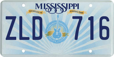 MS license plate ZLD716