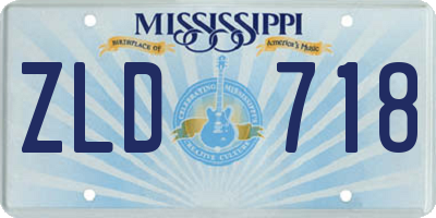 MS license plate ZLD718