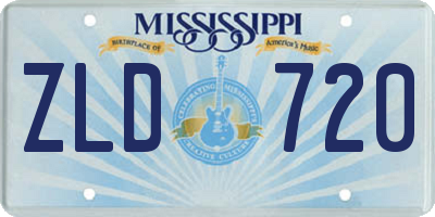 MS license plate ZLD720