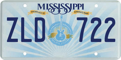 MS license plate ZLD722