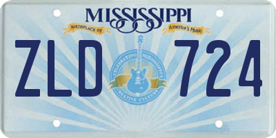 MS license plate ZLD724