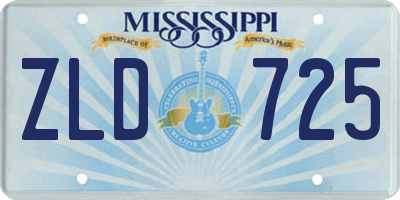 MS license plate ZLD725