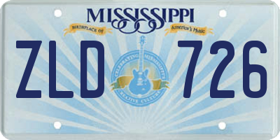 MS license plate ZLD726