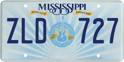 MS license plate ZLD727