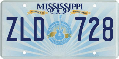 MS license plate ZLD728