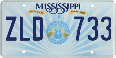 MS license plate ZLD733