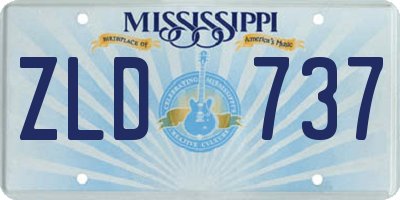 MS license plate ZLD737