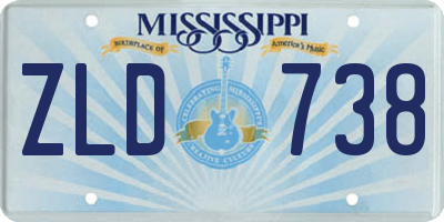 MS license plate ZLD738
