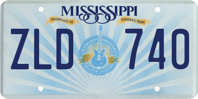 MS license plate ZLD740