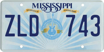 MS license plate ZLD743