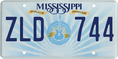 MS license plate ZLD744