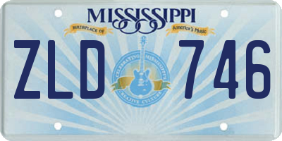 MS license plate ZLD746