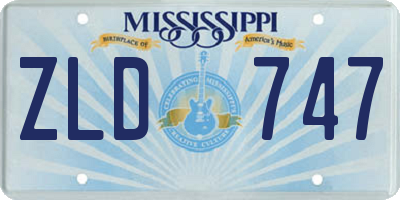 MS license plate ZLD747