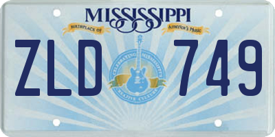MS license plate ZLD749