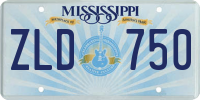 MS license plate ZLD750