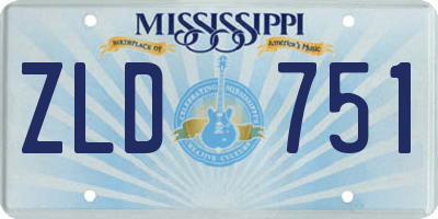 MS license plate ZLD751