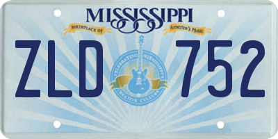 MS license plate ZLD752