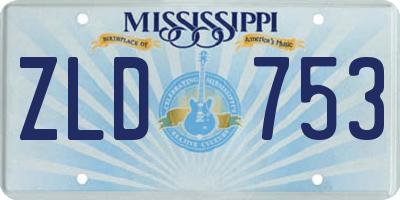 MS license plate ZLD753