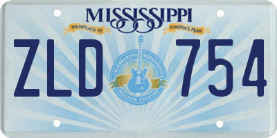 MS license plate ZLD754