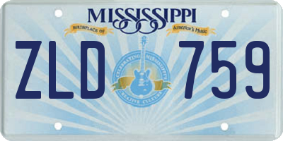 MS license plate ZLD759