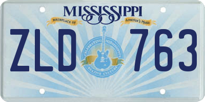 MS license plate ZLD763