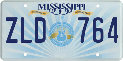MS license plate ZLD764