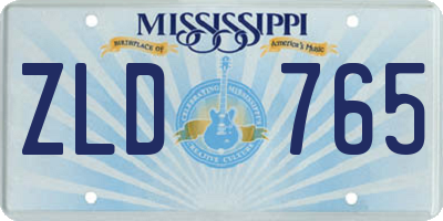 MS license plate ZLD765