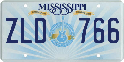 MS license plate ZLD766