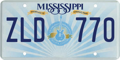 MS license plate ZLD770