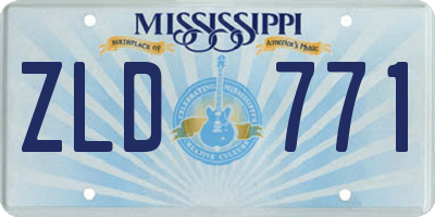 MS license plate ZLD771
