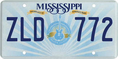 MS license plate ZLD772