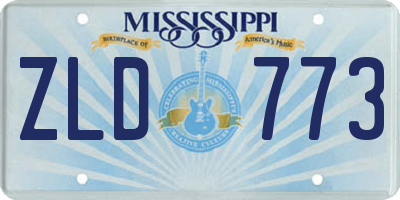 MS license plate ZLD773