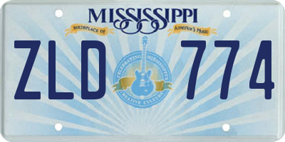 MS license plate ZLD774
