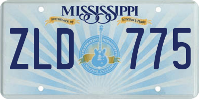 MS license plate ZLD775