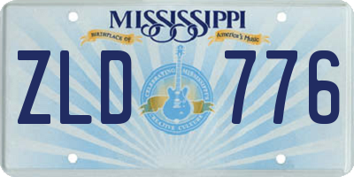 MS license plate ZLD776