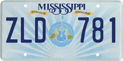 MS license plate ZLD781