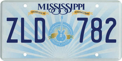 MS license plate ZLD782