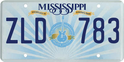 MS license plate ZLD783