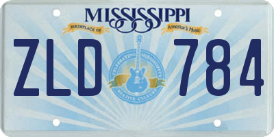 MS license plate ZLD784