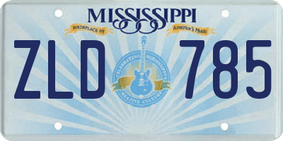 MS license plate ZLD785