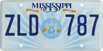 MS license plate ZLD787