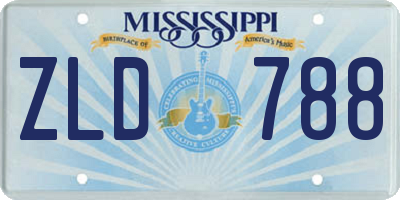 MS license plate ZLD788