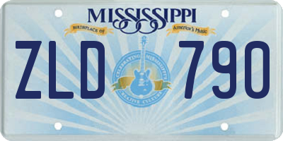MS license plate ZLD790