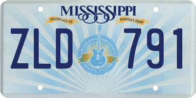 MS license plate ZLD791