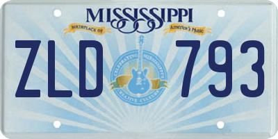 MS license plate ZLD793